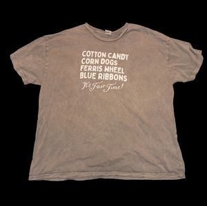 Fair time tshirt by oat collective 3xl gray and white 100% cotton
